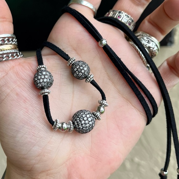 Dainty cz choker Boho chic cubic zirconia 3 disco ball boho rock trendy necklace - Picture 5 of 12